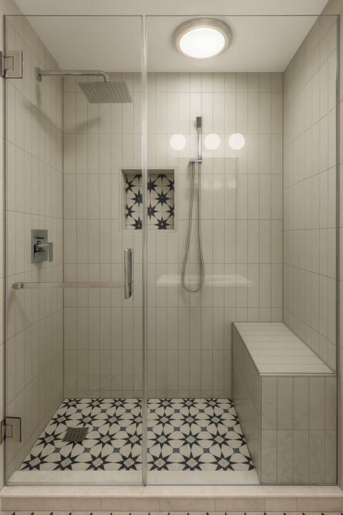 Create a sense of more space in a small bathroom