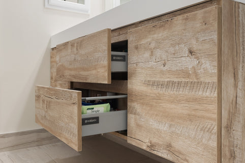 a wooden cabinet with a shelf