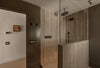 Modern bathroom with glass shower enclosure