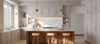 Modern kitchen with island and three stools
